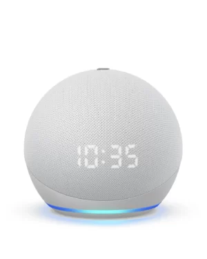 Echo Dot (4ª geração): Smart Speaker com Relógio e Alexa | Música, informação e Casa Inteligente – Cor Branca
