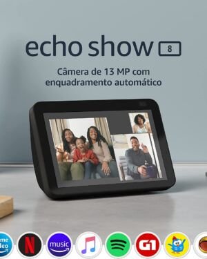 Echo Show 8 (2ª Geração): Smart Display HD de 8″ com Alexa e câmera de 13 MP – Cor Preta